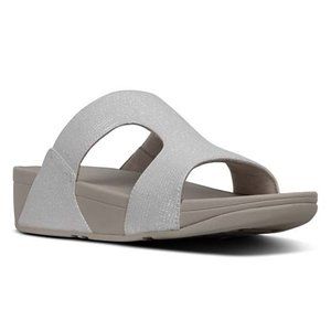 Fitflop Silver Shimmerlizard H-Bar Sandal Women